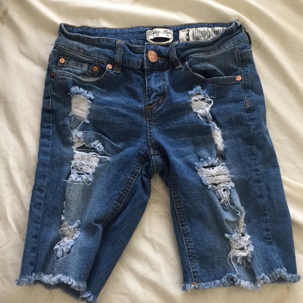 Distressed Jean- Burmuda Shorts